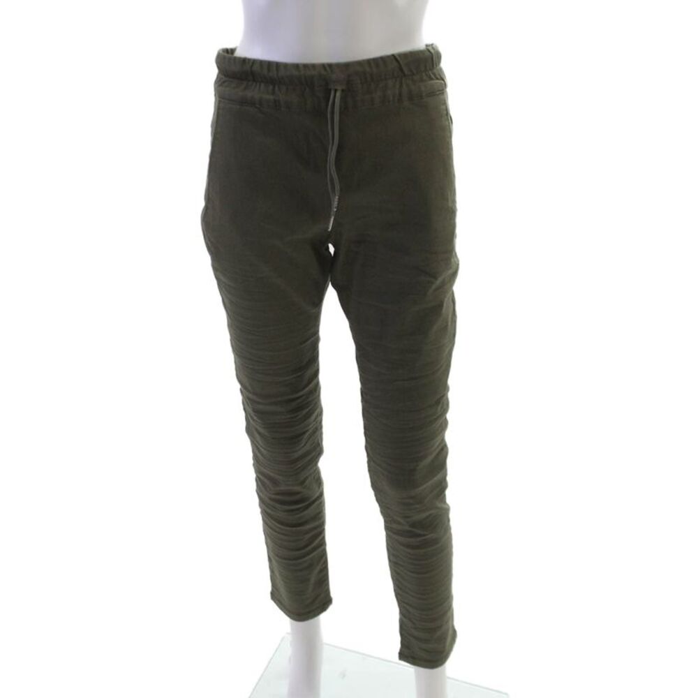 Flog Mens Jogger Pants Green Drawstring Cotton Stretch Size 30